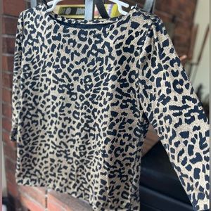 NWOT Animal Print 3/4 sleeve top
